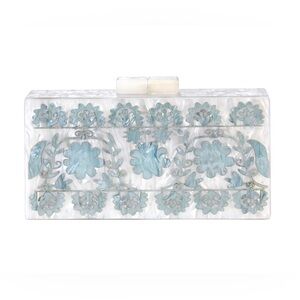 🆕 ASHA Mallorca Clutch in Pearl & Baby Blue Aquamarine (NWOT)